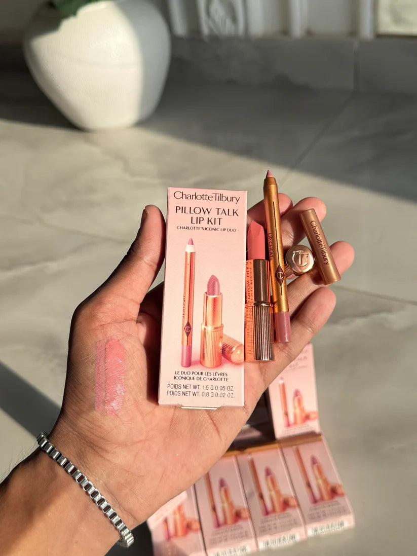 Charlotte tilbury mini pillow talk lipstick & liner set (perfect lipcombo set)