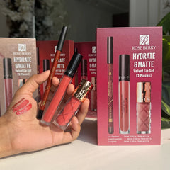 Rose berry hydrate & matte velvet lip set (3 pieces)