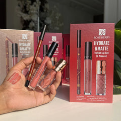 Rose berry hydrate & matte velvet lip set (3 pieces)