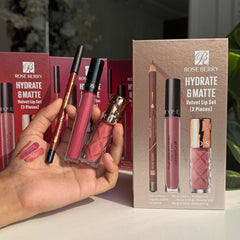 Rose berry hydrate & matte velvet lip set (3 pieces)