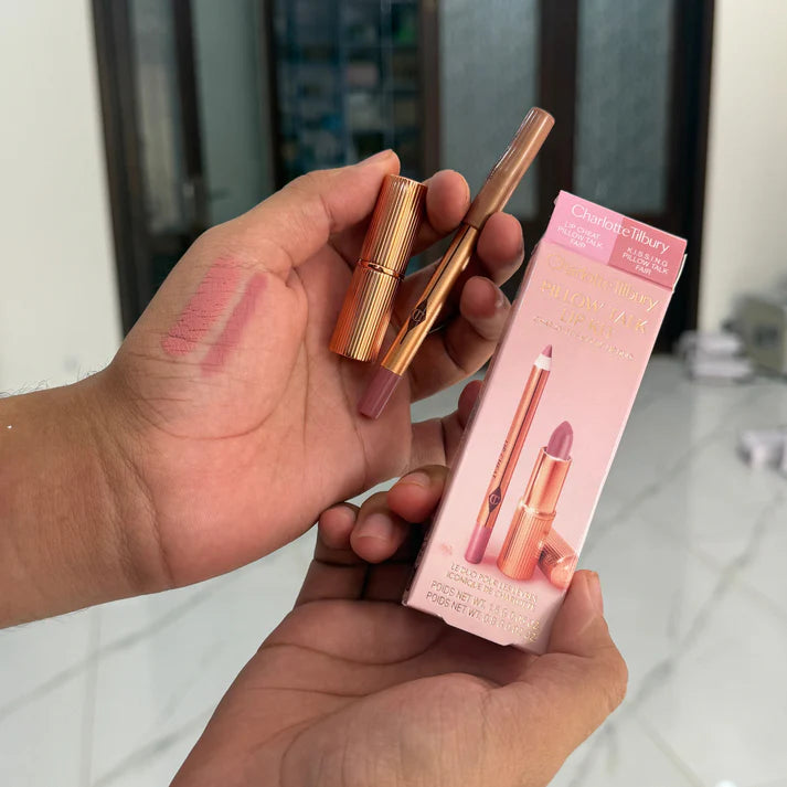 Charlotte tilbury mini pillow talk lipstick & liner set (perfect lipcombo set)