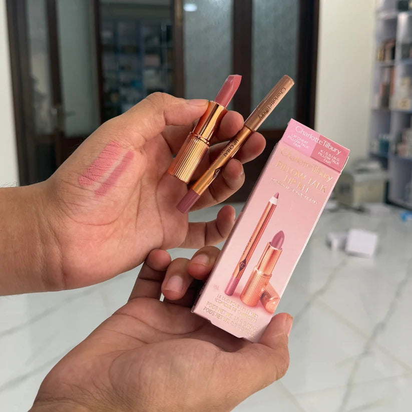 Charlotte tilbury mini pillow talk lipstick & liner set (perfect lipcombo set)